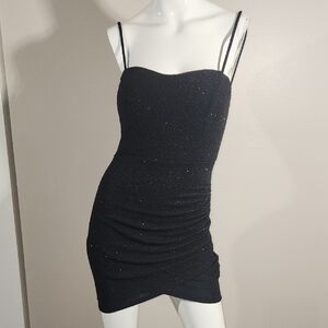 Chic Black Glitter Mini Dress